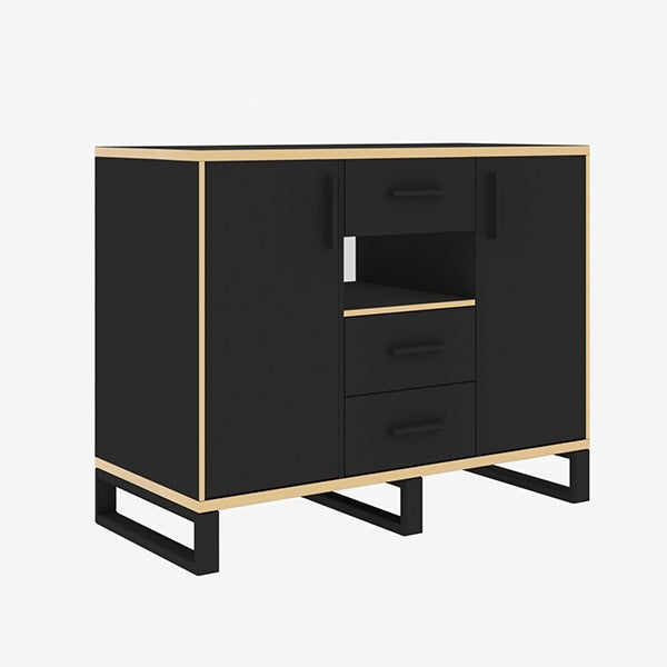 Golden Bedroom Set With Wall Unit