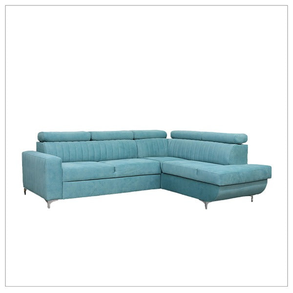 Houston Sky Blue Corner Sofa Bed