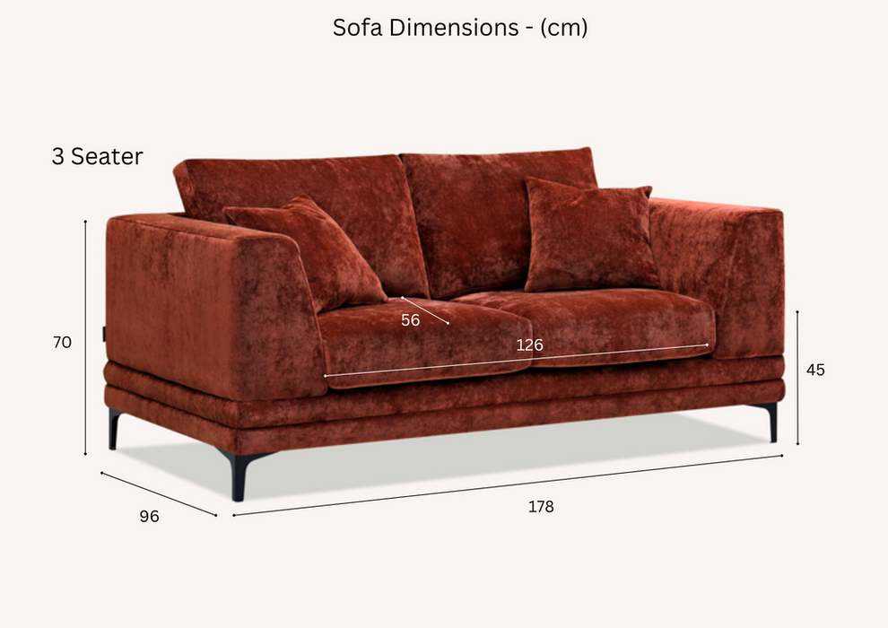 Aluxo Lenox Sofa Range In Steel Velvet 2 Seater