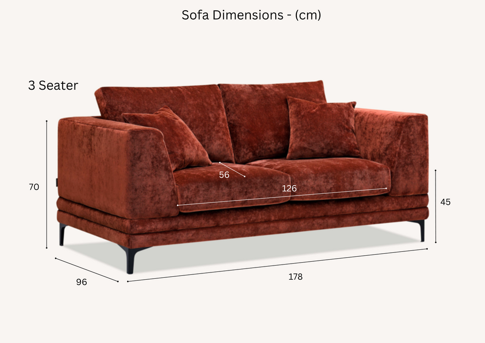 ALUXO® Lenox Sofa Range in Steel Velvet