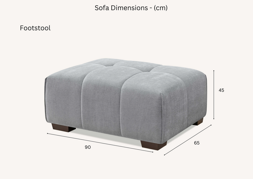 Aluxo Leonard Left Hand Corner Group In Cloudy Grey Boucle Footstool