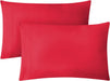 Pillow Cases 2 Pack Standard Size Polyester Cotton Pillow Cover with Envelop Closure Wrinkle Fade Resistant Pillowcases Machine Washable (Red, 50 X 75 Cm | Pack of 2)