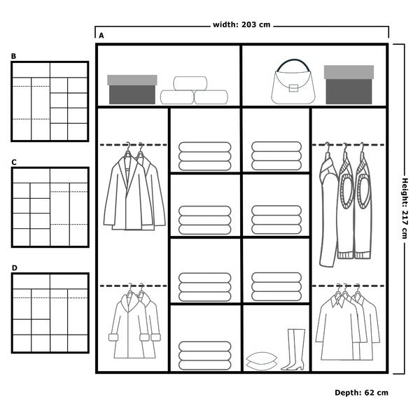 CHICAGO OAK WARDROBE SET
