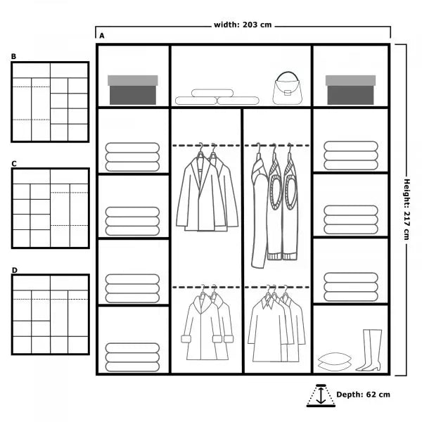 JAMAJKA SLIDING WARDROBE GREY 150cm/203cm