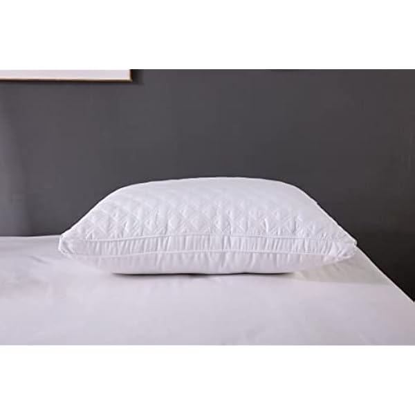Extra Filled Quilted Pillow for Bed Soft Hollow-Fiber Hotel Pillows Supports Neck, Arm and Side Sleepers