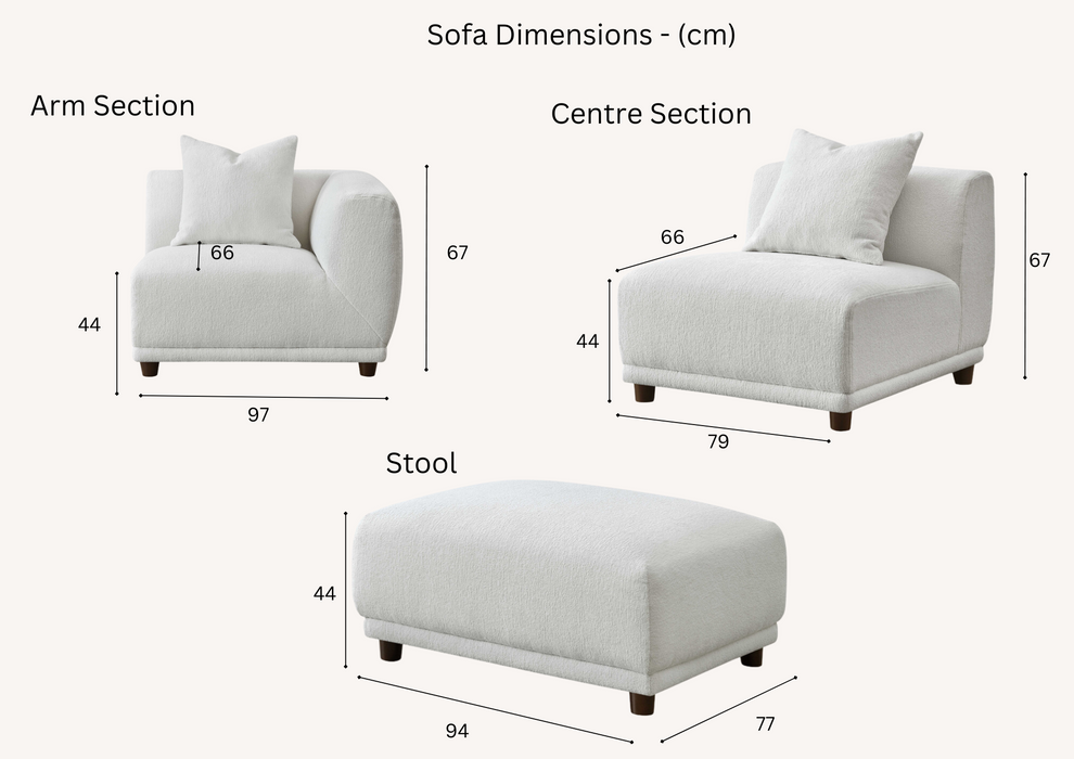 ALUXO® Lottie Modular Corner Group in Polar Boucle