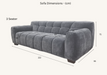 ALUXO® Harlem Sofa Range in Steel Velvet