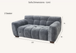 ALUXO® Harlem Sofa Range in Steel Velvet