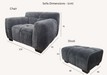 ALUXO® Harlem Sofa Range in Steel Velvet