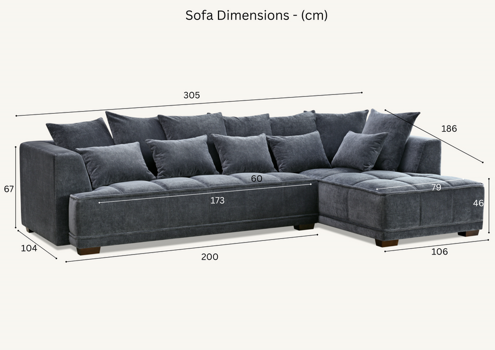 Aluxo Gramercy Group In Steel Velvet 3 Seater