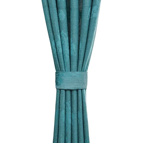 Curtains for Living Room Ring Top Jacquard Curtains Fully Lined Modern Panels Eyelet Curtains for Bedroom with 2 Free Tie Backs