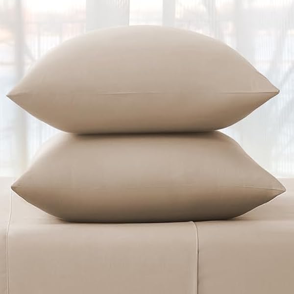 Pillow Cases 2 Pack Standard Size Polyester Cotton Pillow Cover with Envelop Closure Wrinkle Fade Resistant Pillowcases Machine Washable