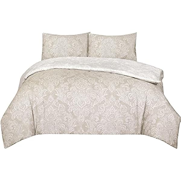 Duvet Cover Set 4 Pcs Polyester-Cotton Quilt Cover Bedding Set With Pillow Cases and Extra Fitted Sheet Included Easy Care