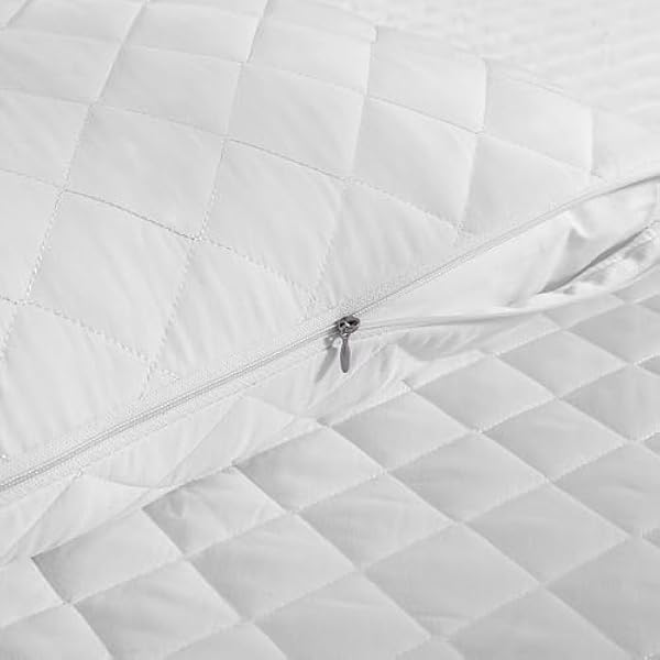 100% Waterproof Quilted Pillow Protectors with Zipper Closure - Ultra Soft Waterproof Pillowcases, Breathable Microfiber Pillow Covers