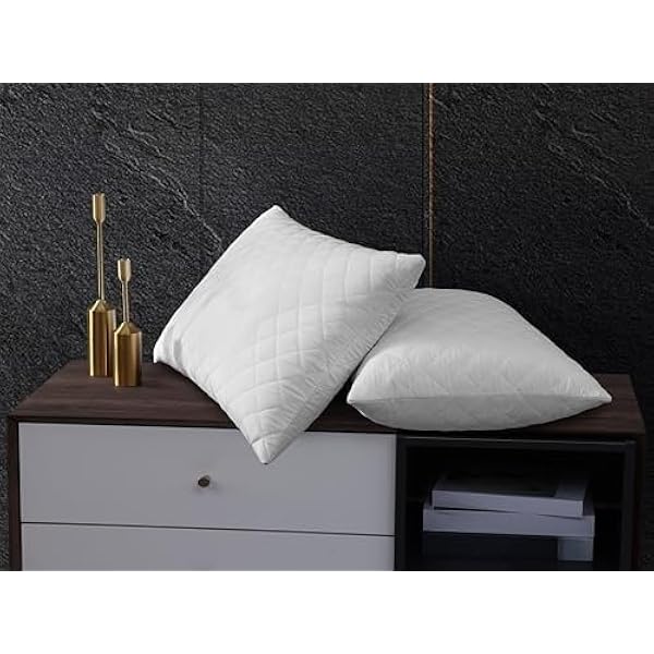 100% Waterproof Quilted Pillow Protectors with Zipper Closure - Ultra Soft Waterproof Pillowcases, Breathable Microfiber Pillow Covers