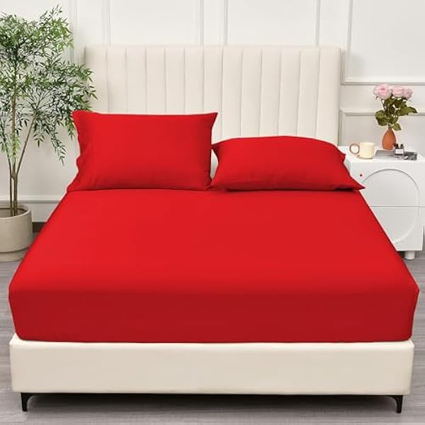 Brushed Microfiber Fitted Sheet 30 Cm Deep Pocket Easy Care Bed Sheet Ultra Soft Bottom Sheet Shrinkage & Fade Resistant