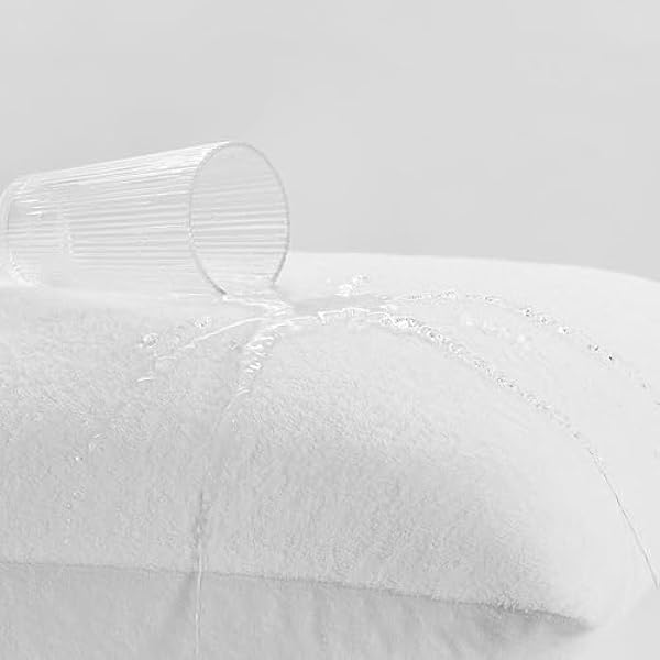 Terry Towel 100% Waterproof Pillow Protectors 2 Pack Zipper Closure Breathable Soft Waterproof Pillowcases Microfiber Pillow Cover Protector