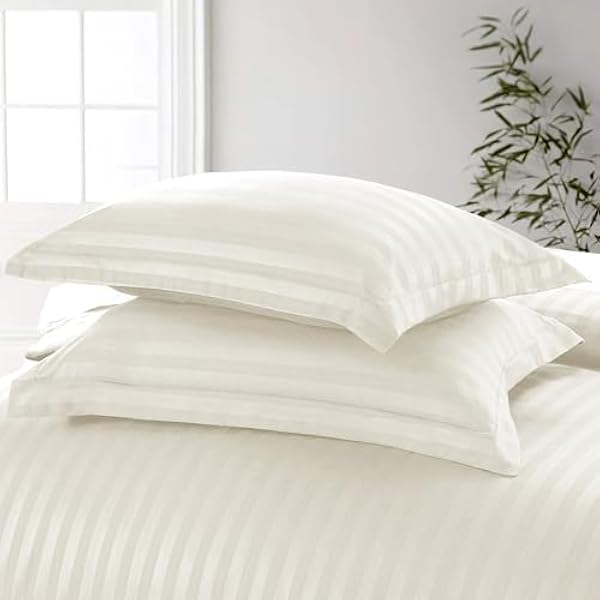 4 Piece Duvet Cover Set Stripes Satin Quilt Cover Bedding Set with Pillowcase and Extra Fitted Sheet Included Machine Wash Hotel Quality