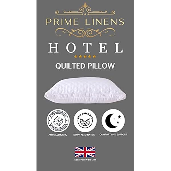 Extra Filled Quilted Pillow for Bed Soft Hollow-Fiber Hotel Pillows Supports Neck, Arm and Side Sleepers