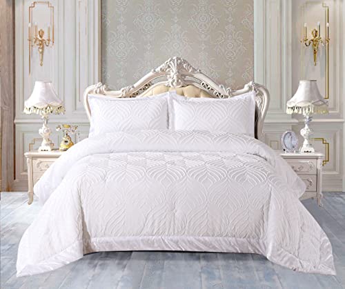 Luxury Tufted Velvet Quilted Bedspread Comforter Set 3 Piece Super Soft Bed Throw Crushed Velvet Edges Bedding Set Coverlet with Pillow cases