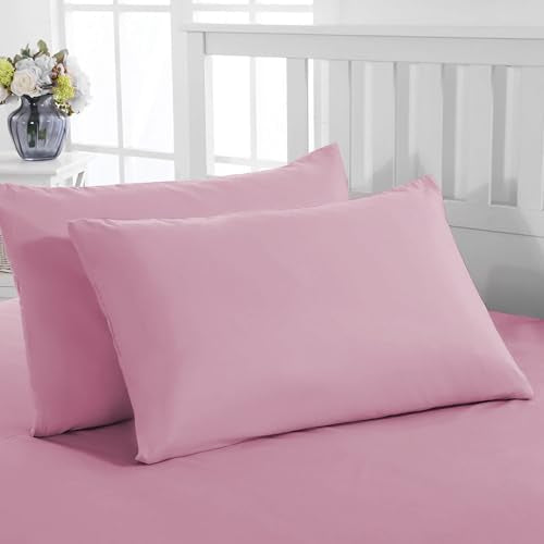 Pillow Cases 2 Pack Standard Size Polyester Cotton Pillow Cover with Envelop Closure Wrinkle Fade Resistant Pillowcases Machine Washable