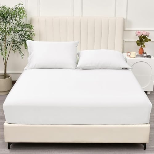 Brushed Microfiber Fitted Sheet 30 Cm Deep Pocket Easy Care Bed Sheet Ultra Soft Bottom Sheet Shrinkage & Fade Resistant