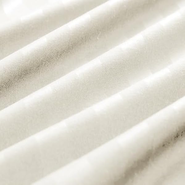 4 Piece Duvet Cover Set Stripes Satin Quilt Cover Bedding Set with Pillowcase and Extra Fitted Sheet Included Machine Wash Hotel Quality