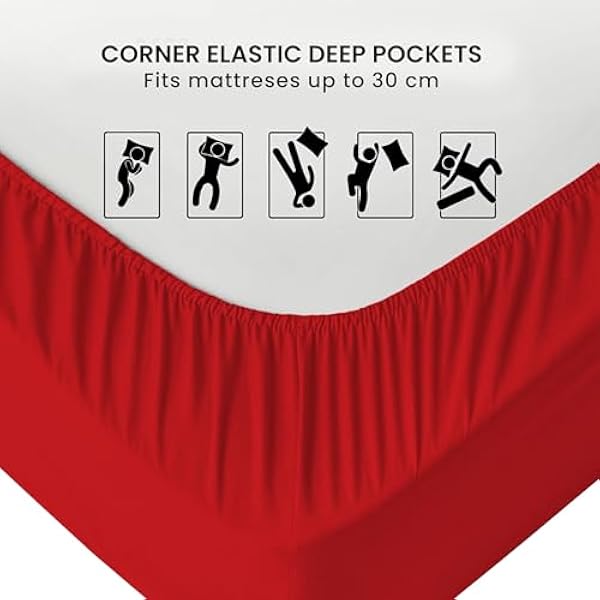 Brushed Microfiber Fitted Sheet 30 Cm Deep Pocket Easy Care Bed Sheet Ultra Soft Bottom Sheet Shrinkage & Fade Resistant
