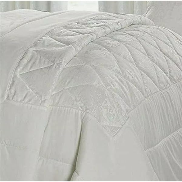 Luxury Quilted Jacquard Bedspreads Bed Throw 3 Piece Bedding Set Includes Comforter & 2 Pillow Shams Paisley Damask Coverlet Embroidered