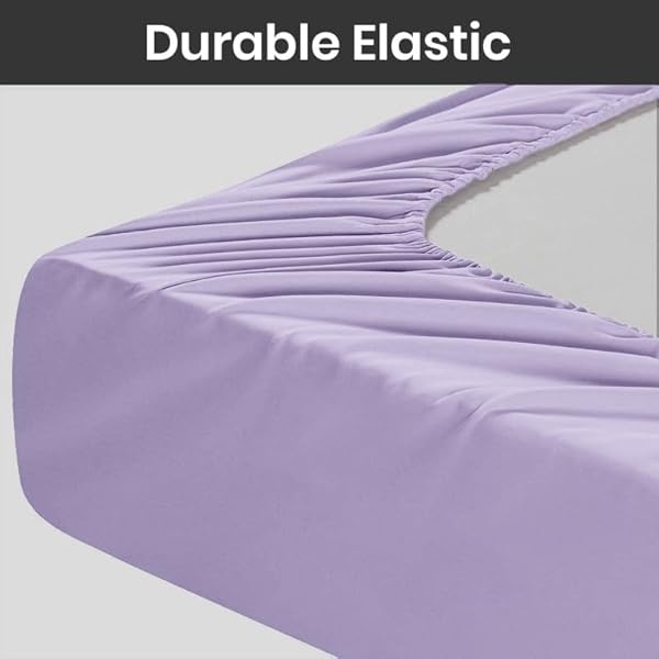 Extra Deep 30Cm Plain Fitted Sheet, Elastic Pocket Breathable Soft Polyester Cotton Bed sheet Machine Washable Fade Resistant