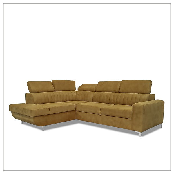 Houston Mustard Corner Sofa Bed