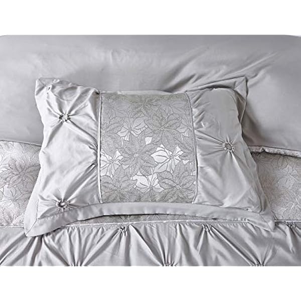 3 Piece Duvet Cover Set Pintuck Design Jacquard Quilt Cover Bedding Set with 2 Pillow Cases