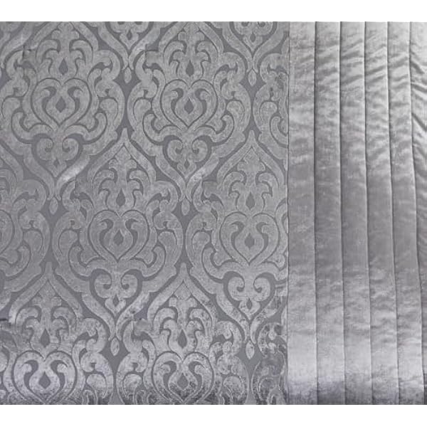 Quilted Jacquard Velvet Infinity Bedspread Set Throw Bedding Set Includes Soft Bed Throw Comforter with 2 Pillow Shams Machine Wash