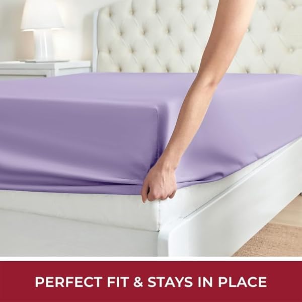 Extra Deep 30Cm Plain Fitted Sheet, Elastic Pocket Breathable Soft Polyester Cotton Bed sheet Machine Washable Fade Resistant