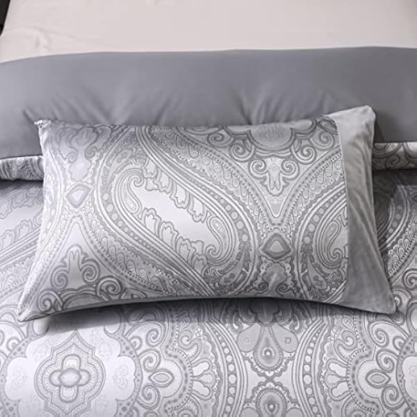 3 Piece Duvet Cover Set 100% Microfiber Satin Jacquard Quilt Cover Bedding Set With Pillow Cases Easy Care Machine Washable