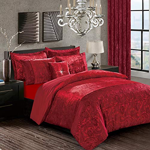 Solid Crushed Velvet Duvet Cover Luxury 3 Piece Bedding Set Ultra Soft Quilt Cover Easy Care Bedding