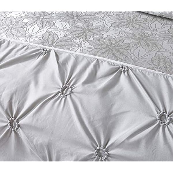 3 Piece Duvet Cover Set Pintuck Design Jacquard Quilt Cover Bedding Set with 2 Pillow Cases