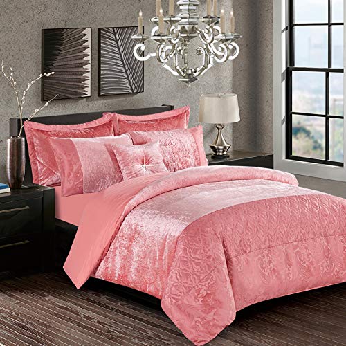 Solid Crushed Velvet Duvet Cover Luxury 3 Piece Bedding Set Ultra Soft Quilt Cover Easy Care Bedding
