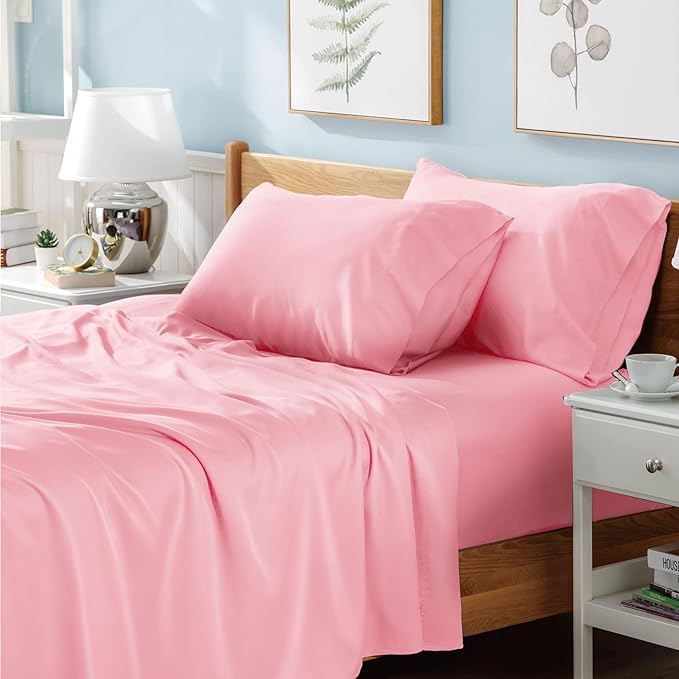 Luxury Polyester Cotton Percale Flat Sheet Bedding - Soft, Cozy, Wrinkle and Fade Resistant Bed Top Sheet Bedding Flat Sheet