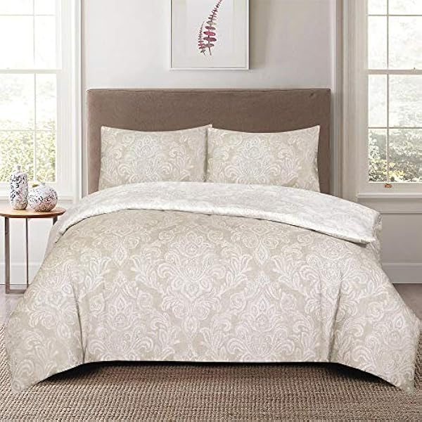 Duvet Cover Set 4 Pcs Polyester-Cotton Quilt Cover Bedding Set With Pillow Cases and Extra Fitted Sheet Included Easy Care