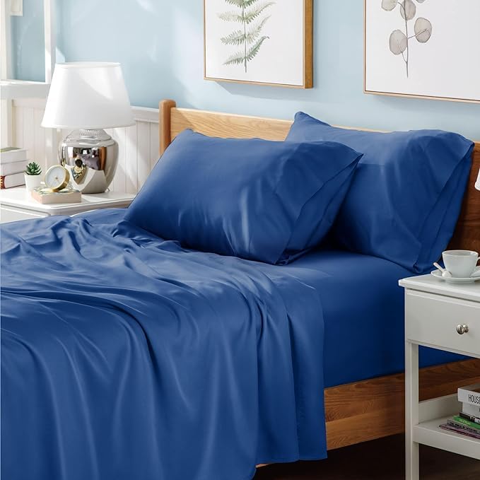 Luxury Polyester Cotton Percale Flat Sheet Bedding - Soft, Cozy, Wrinkle and Fade Resistant Bed Top Sheet Bedding Flat Sheet