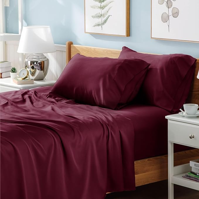 Luxury Polyester Cotton Percale Flat Sheet Bedding - Soft, Cozy, Wrinkle and Fade Resistant Bed Top Sheet Bedding Flat Sheet