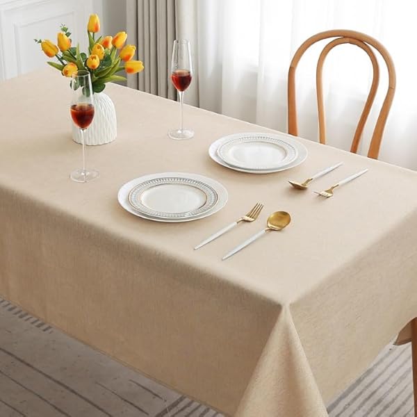 Home Decorative Glitter Rectangular Round Tablecloth Washable Dinning Table Cover Protector for Restaurant, Kitchen Dinning Party