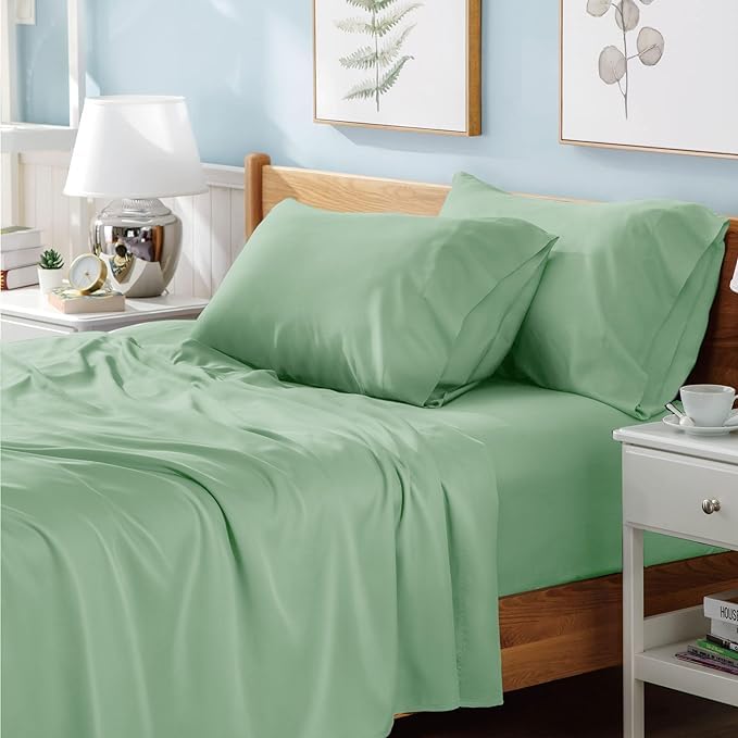 Luxury Polyester Cotton Percale Flat Sheet Bedding - Soft, Cozy, Wrinkle and Fade Resistant Bed Top Sheet Bedding Flat Sheet