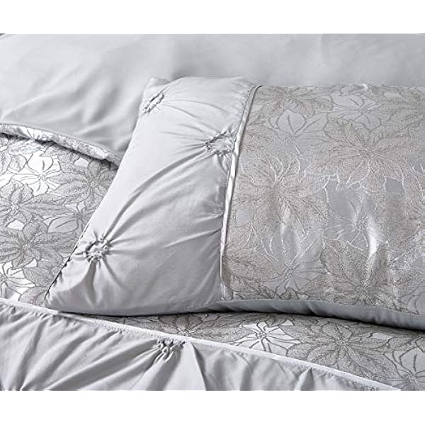 3 Piece Duvet Cover Set Pintuck Design Jacquard Quilt Cover Bedding Set with 2 Pillow Cases