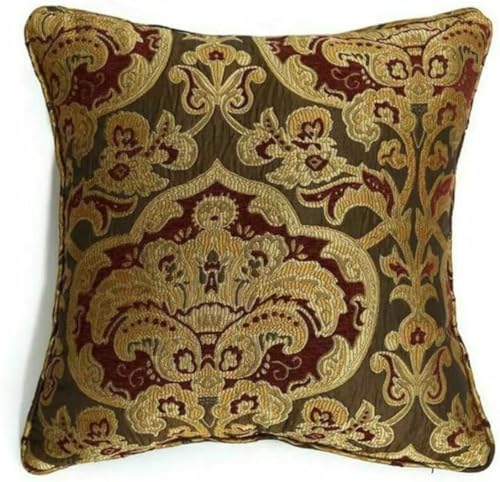 Cushion Covers 43 x 43 cm Jacquard Square Throw Pillow Sofa Cushion for Chair Bed Decorative Floral Cushion for Bedroom