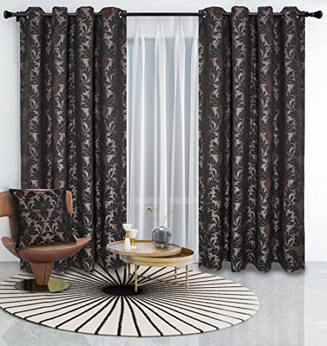 Richmond Curtains for Living Room Ring Top Jacquard Curtains Fully Lined Modern Panels Eyelet Curtains for Bedroom with Tie Backs