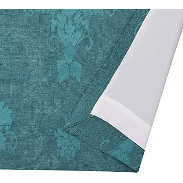 Curtains for Living Room Ring Top Jacquard Curtains Fully Lined Modern Panels Eyelet Curtains for Bedroom with 2 Free Tie Backs
