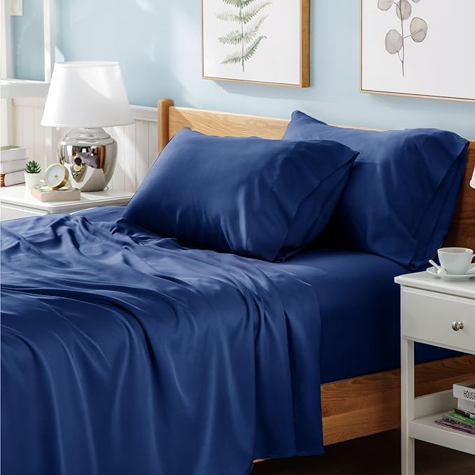 Luxury Polyester Cotton Percale Flat Sheet Bedding - Soft, Cozy, Wrinkle and Fade Resistant Bed Top Sheet Bedding Flat Sheet