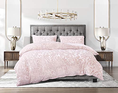 Teddy Fleece Duvet Cover Set 3 Pcs Pressed Velvet Quilt Cover with 2 Pillowcases Super Soft Bedding Set Anti-allergy Machine Washable